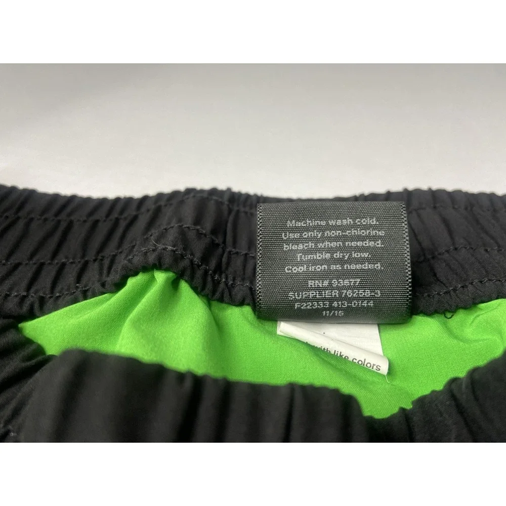 Sports Illustrated Boys Swim Trunks L 14/16 Green‎ Black Zip Pockets